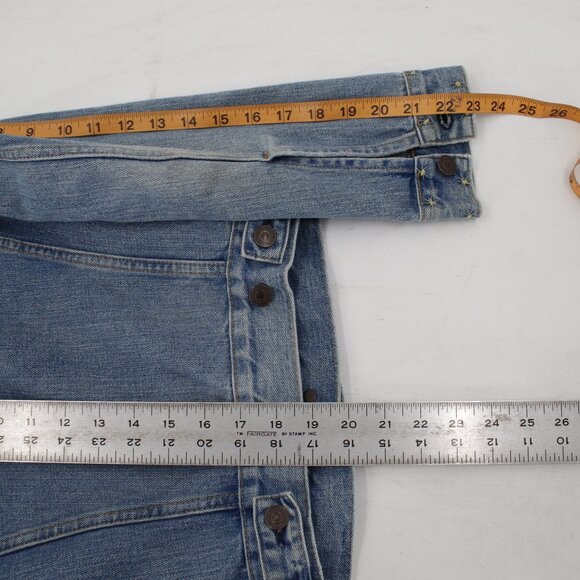 Levis LVC Jacket Womens Small Orange Tab Cotton Embroidered Sleeve Denim Trucker - Picture 12 of 16